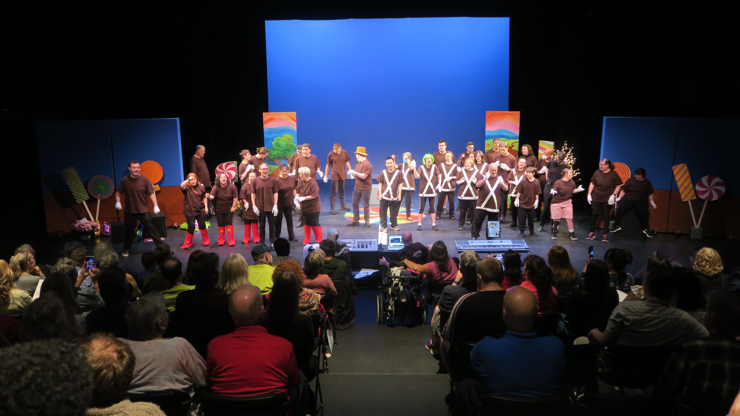 The cast and chorus of Whole Children and Milestones Theater Studio's June production of WonkAvengers.