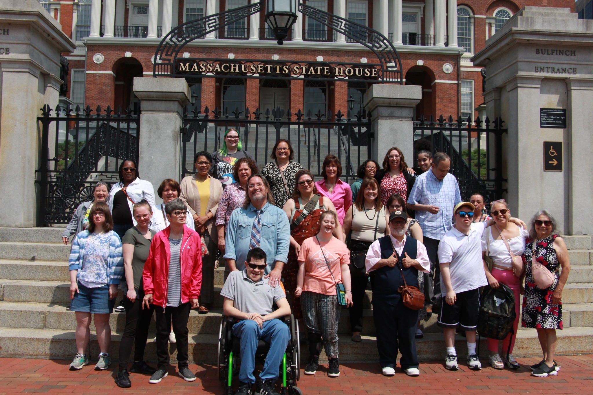 The Pathlight gang in front of the State House in Boston.