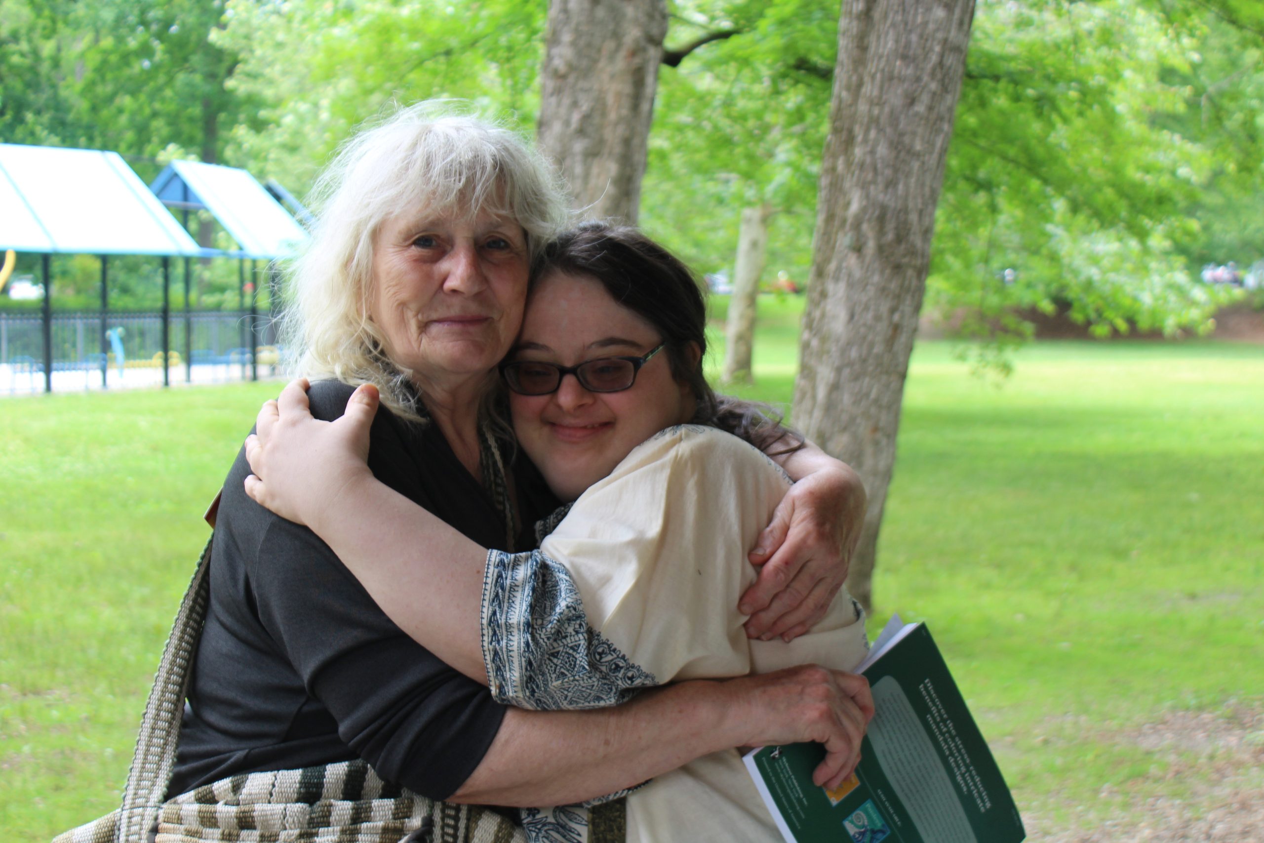 Mom and daughter at the picnic