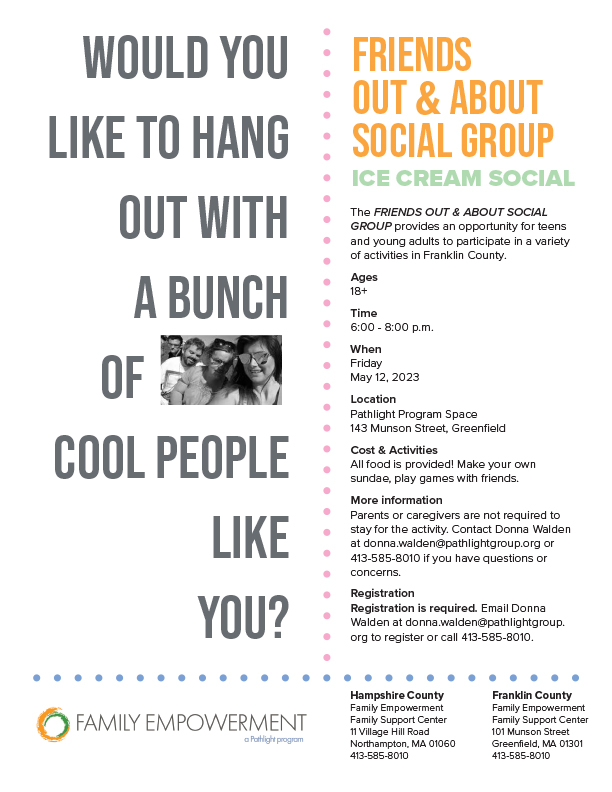 Out and About Social Group flyer